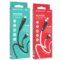 Usb Кабель-зарядка Lightning Borofone BX46 Rush silicone 2.4A 1м силиконовый белый