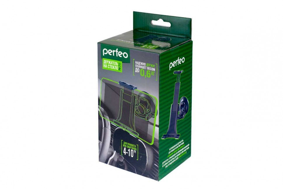 Держатель в автомобиль Perfeo PH-711 4"- 10"/ на стекло/ трансформер/ черный