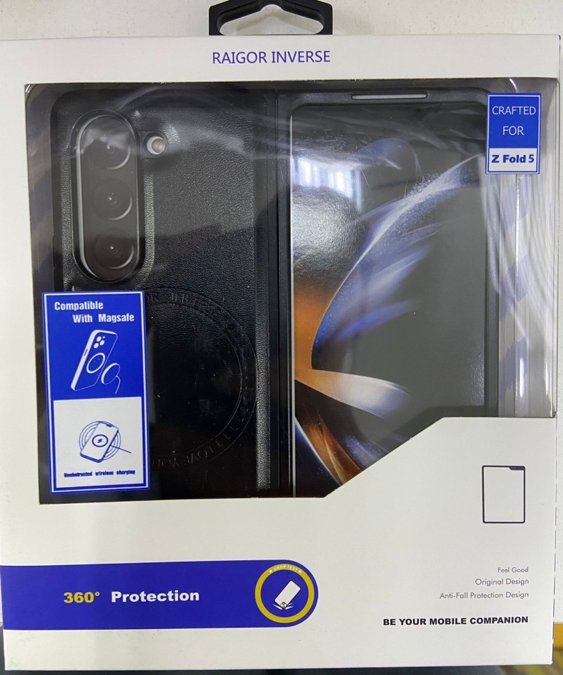 Чехол-накладка для Samsung Galaxy Z Fold 5 Puloka Classic кожа черная