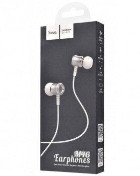 Стереонаушники Hoco M46 с микрофоном серебристые