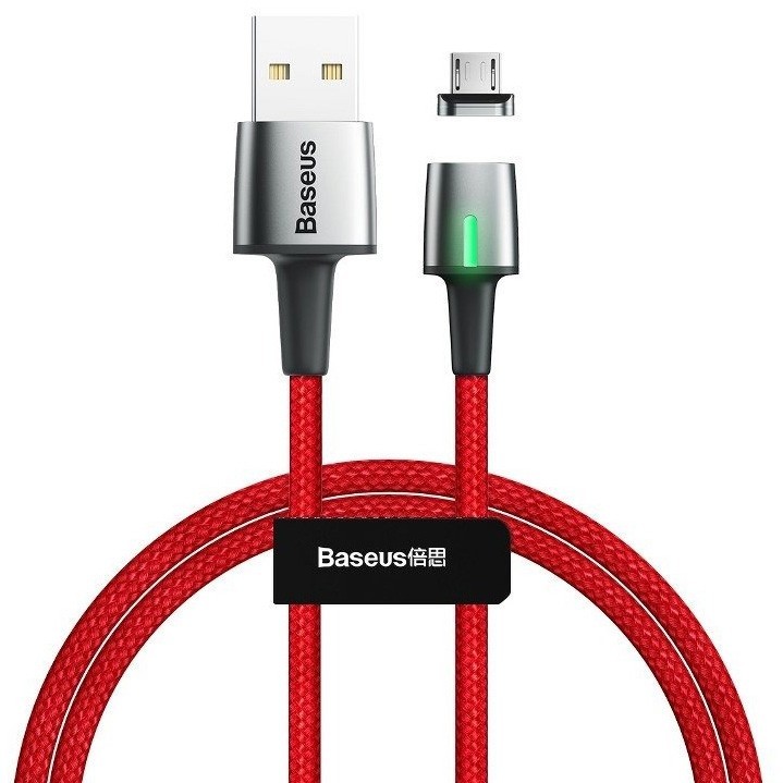 Usb Кабель-зарядка Micro Baseus Zinc Magnetic 2.4A 1м (CAMXC-A09) красный