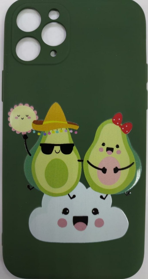 Накладка для i-Phone 11 Pro силикон матовый разноцветный с рисунками