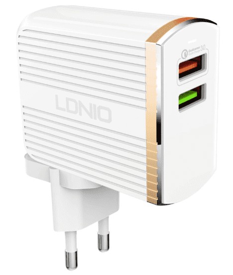 Сетевое зар. устр. LDNIO A2502Q с шнуром Micro 2USB белое