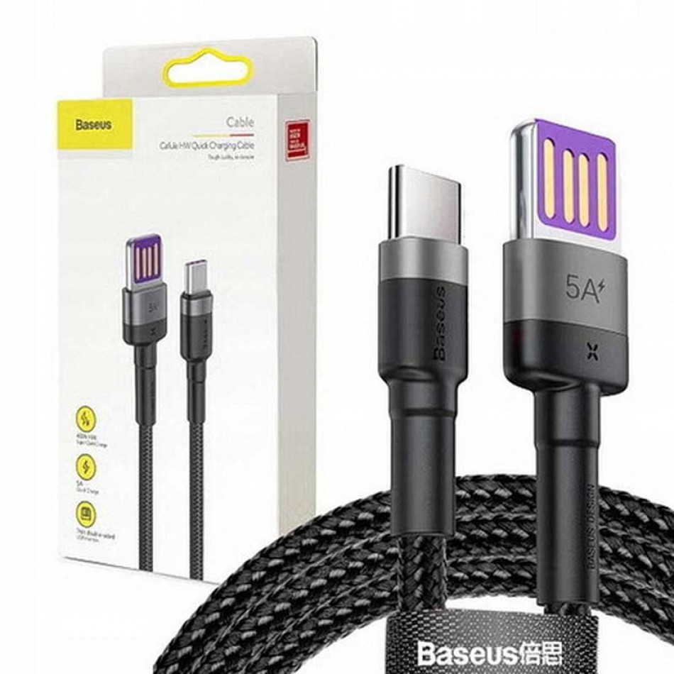 Usb Кабель-зарядка TYPE-C Baseus Cafule 5A 40W 1м CATKLF-PG1 черный