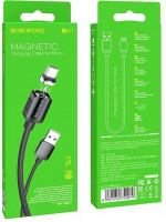 Usb Кабель-зарядка магнитный Micro Borofone BX57 Effective 2A 1м силиконовый черный