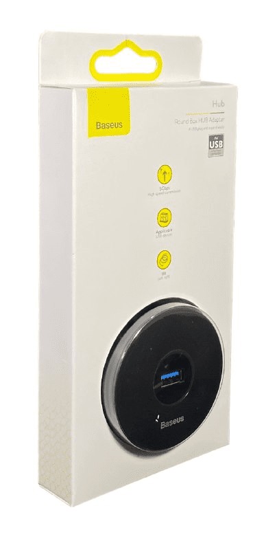 USB хаб Baseus Round Box 1USB 3.0/3USB 2.0 (CAHUB-U01) черный