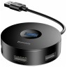 USB хаб Baseus Round Box 1USB 3.0/3USB 2.0 (CAHUB-U01) черный