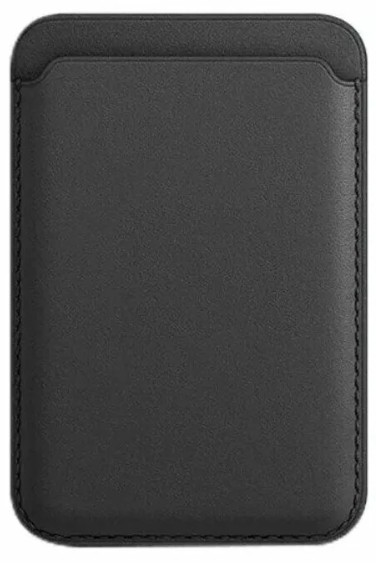 Кожаный чехол-бумажник для карт и визиток MagSafe Leather Wallet для Apple i-Phone черный