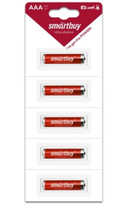 Батарейка алкалиновая Smartbuy LR03/5B strip (60/600)  SBBA-3A05B