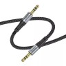 Аудиокабель AUX 3,5mm Hoco 1m UPA26 тканевый черный