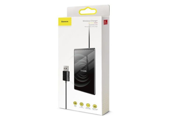 Беспроводное зарядное устройство Baseus Wireles Charger Card Ultra-thin 15W (WX01B-01) черное