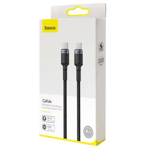 Кабель-переходник Baseus One-for-two Type-C на Type-C/DC 100W 2м (CA1T2-B0G) серый