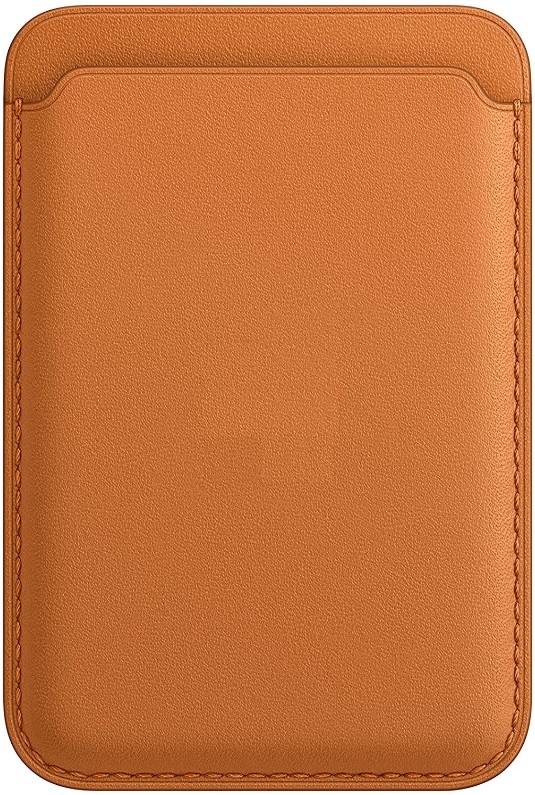 Кожаный чехол-бумажник для карт и визиток MagSafe Leather Wallet для Apple i-Phone коричневый