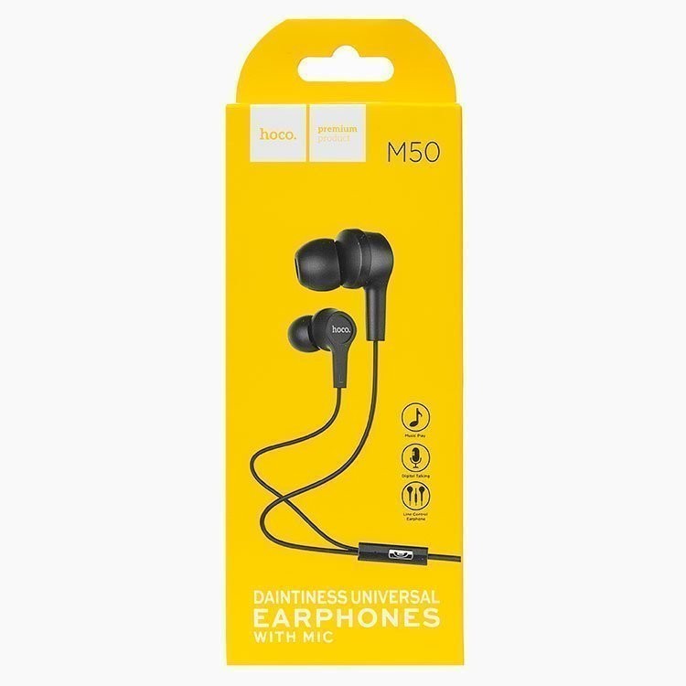 Наушники с микрофоном Hoco M50 1.2м черные