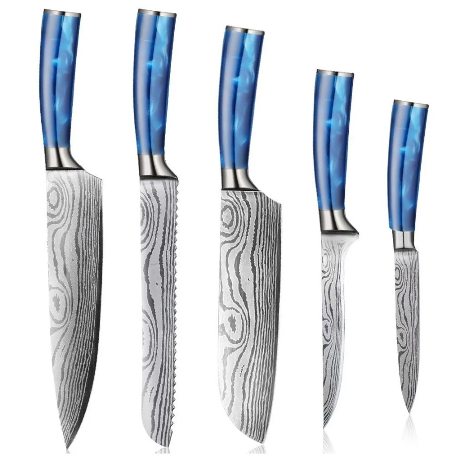 Набор кухонных ножей Xiaomi Spetime 5-Piece Steel Kitchen Knife Set G05-BU (5 ножей) синий