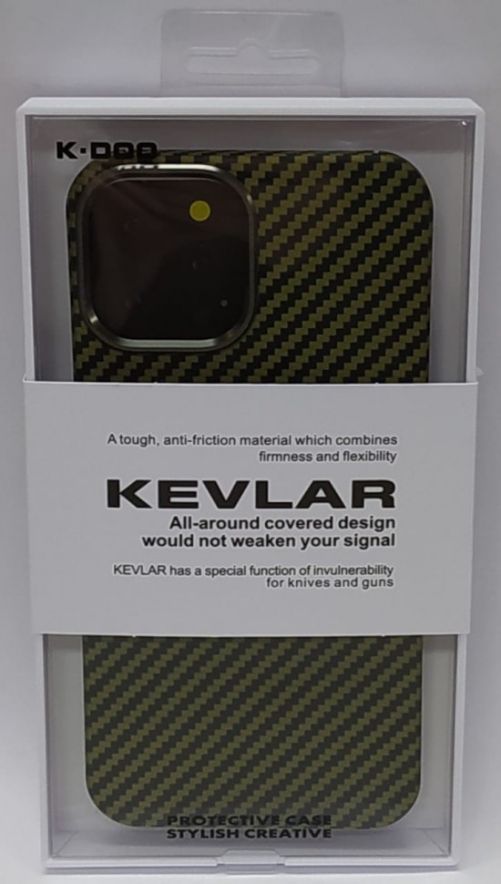 Накладка для i-Phone 12 Pro Max K-Doo Kevlar пластик зелёная