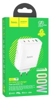 Сетевое зар. устр. Hoco N31 Gan с шнуром Type-C на Type-C 1USB/3C 100W белое