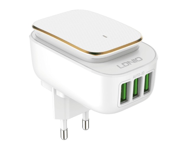 Сетевое зар. устр. LDNIO A3305 с шнуром Type-C 3USB 17W белое