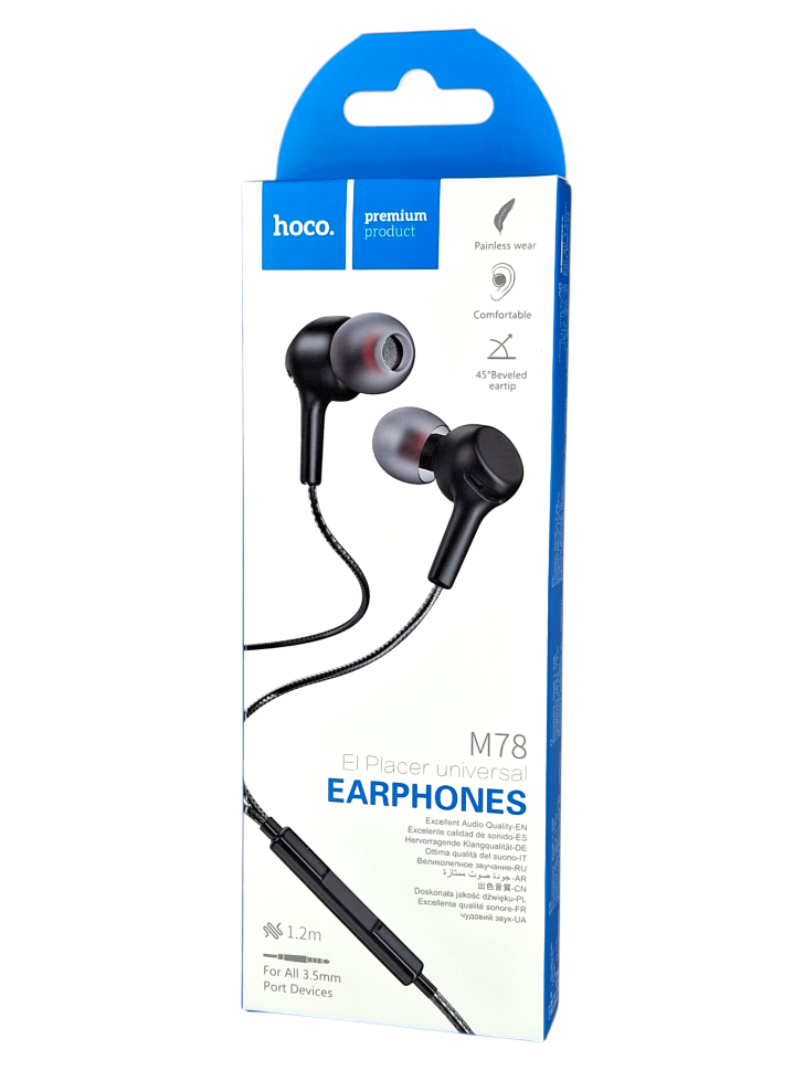 Стереонаушники Hoco M78 с микрофоном 1.2м черные Стереонаушники Hoco M78 с микрофоном 1.2м черные