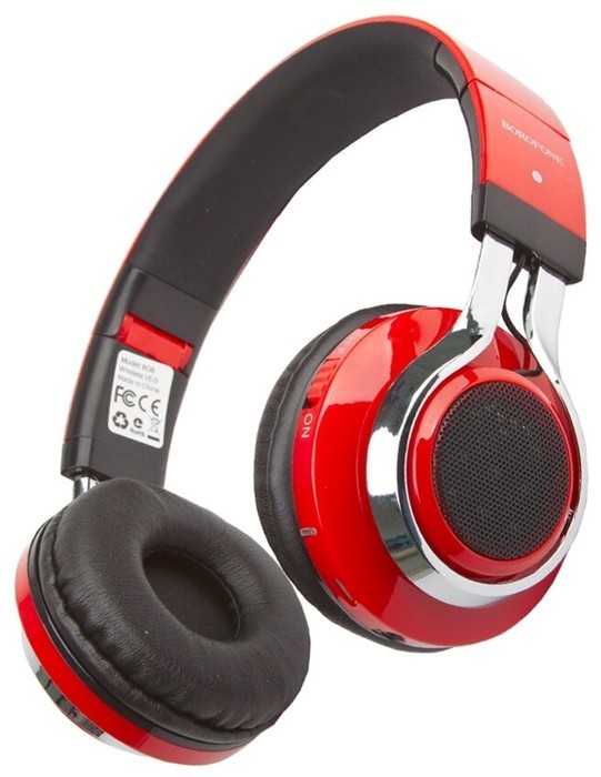 Стереонаушники Bluetooth Полноразмерные Borofone BO8 Love Song V5.0 красный