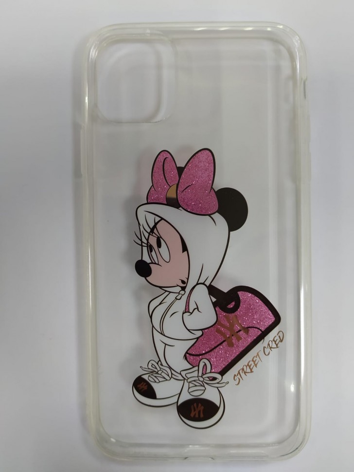 Накладка для i-Phone 11 пластик прозрачный с рисунками