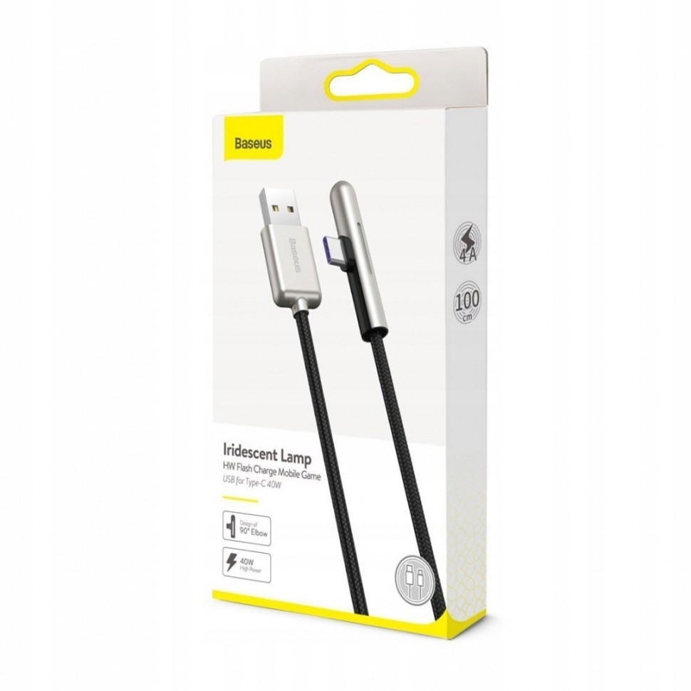 Usb Кабель-зарядка TYPE-C Baseus Iridescent Lamp 4A 1м (CAT7C-B01) чёрный Usb Кабель-зарядка TYPE-C Baseus Iridescent Lamp 4A 1м (CAT7C-B01) чёрный