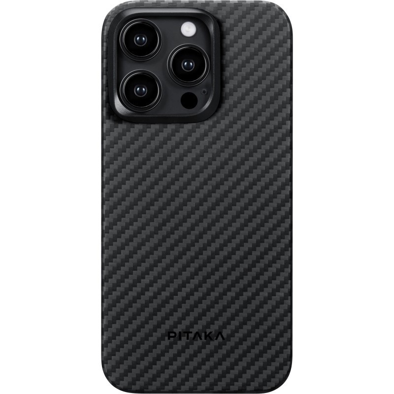 Накладка для i-Phone 15 Pro 6.1" Pitaka Magez Case 4 Aramid Fiber 600D черно-серый