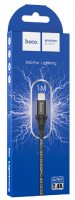 Usb Кабель-зарядка Lightning Hoco X50 Excellent 2.4A 1м в тканевой оплётке чёрный