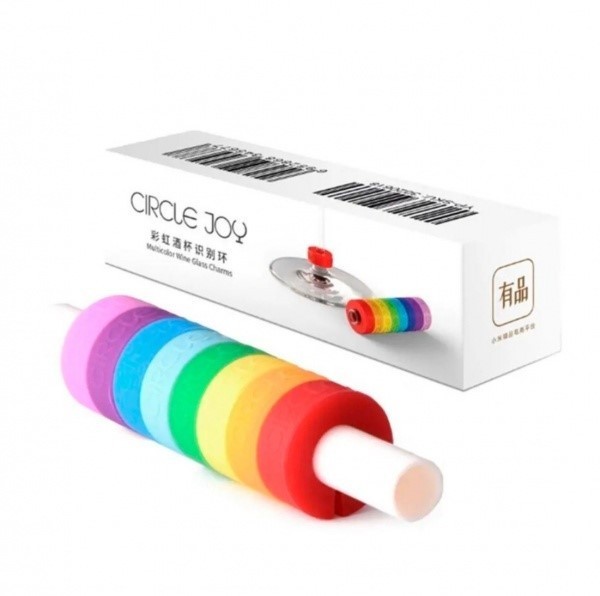 Цветные колечки для бокалов Xiaomi Circle Joy Wine Cup Identification Ring CJ-SBH01 разноцветные