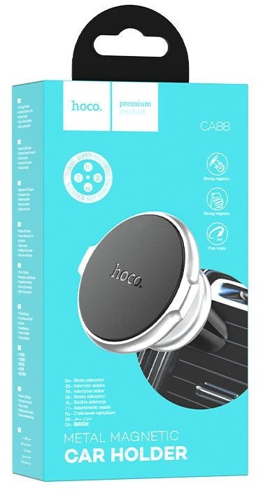 Держатель в автомобиль в воздуховод Hoco CA88 магнитный серебристый