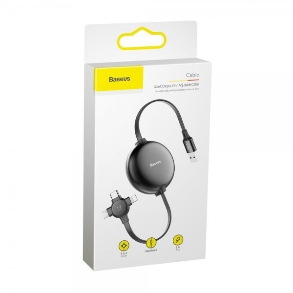 Usb Кабель-зарядка TYPE-C Baseus Little Octopus 1-in-3 (CAMLT-AZY01) чёрный