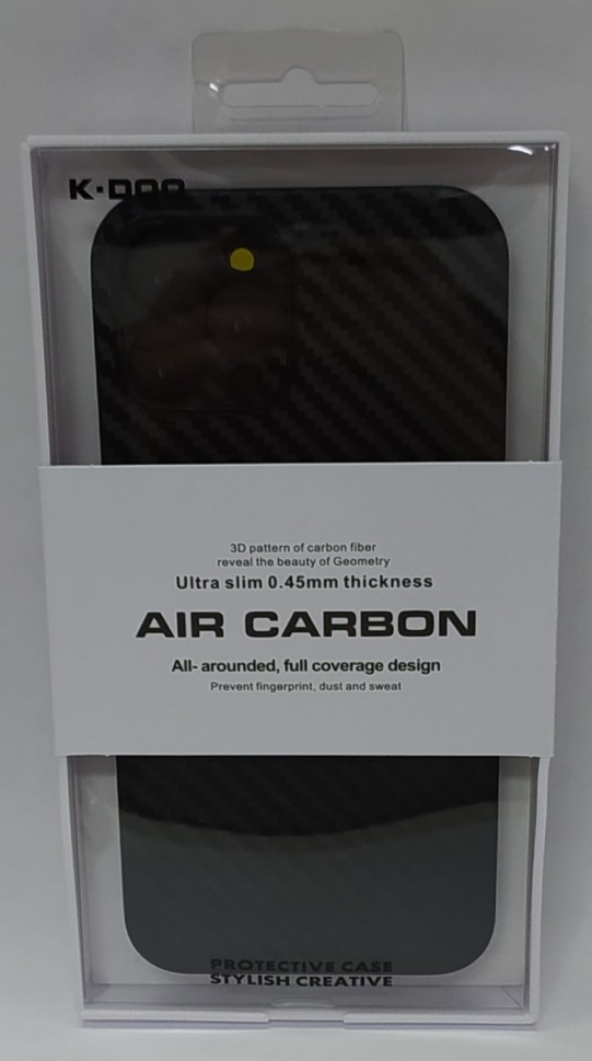 Накладка для i-Phone 12 Pro Max 6.7" K-Doo Air Carbon пластик черная