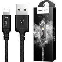 Usb Кабель-зарядка Lightning Hoco X14 Times speed 1м 2.0A в тканевой оплётке чёрный