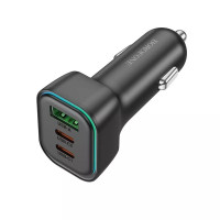 Автомобильное зарядное устройство Borofone BZ28C QC 3.0 (USB+2 Type-C) черный