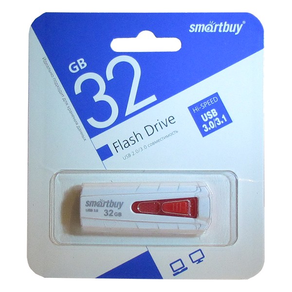 USB флеш накопитель Smartbuy 32GB Iron White (SB32GBIR-W)
