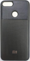 Накладка для Xiaomi Redmi 5X силиконовая кожзам с логотипом чёрный