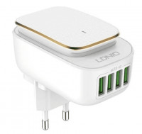 Сетевое зар. устр. LDNIO A4405 с шнуром Lightning 4USB 22W белое