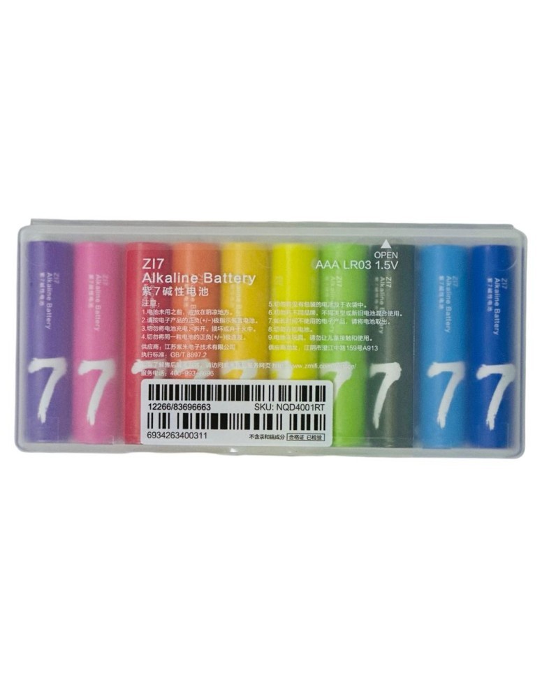 Батарейки алкалиновые Xiaomi AAA LR03 (10шт) NQD4001RT разноцветные