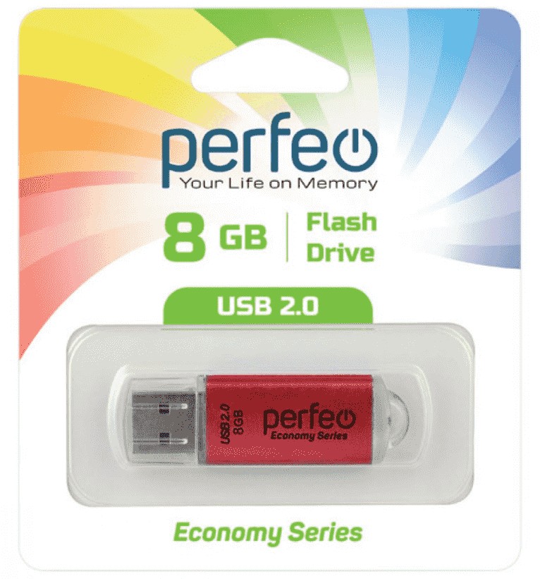 USB флеш накопитель Perfeo 8GB E01 Red economy series