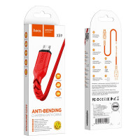 Usb Кабель-зарядка Micro Hoco X59 1м в тканевой оплётке красный