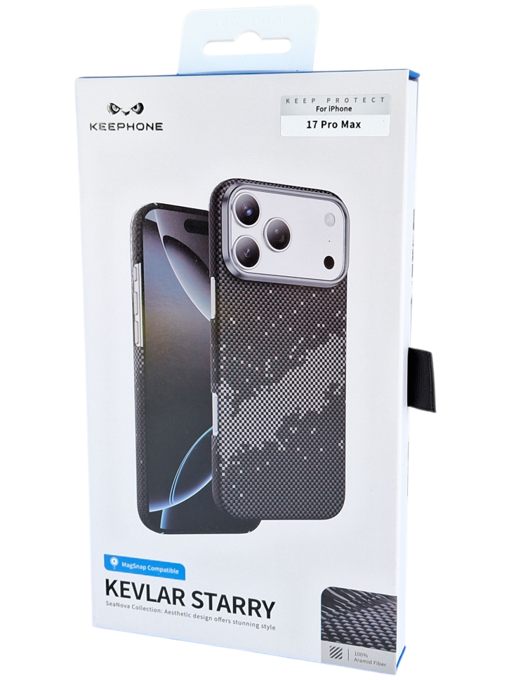 Накладка для i-Phone 17 Pro Max Keephone Kevlar Starry MagSnap чёрный