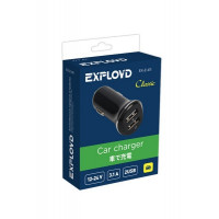 Автомобильное заряд. устр. Exployd EX-Z-411 2USB 3.1A черное