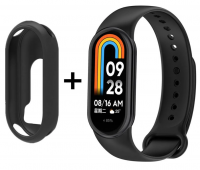 Ремешок для Xiaomi Mi Band 8 силиконовый черный