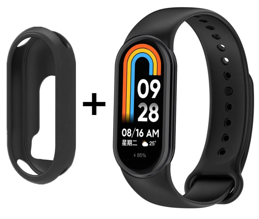 Ремешок для Xiaomi Mi Band 8 силиконовый черный