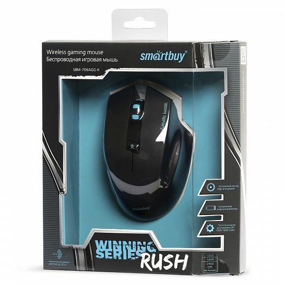 Мышь игровая беспроводная Smartbuy RUSH 706 (SBM-706AGG-K)/60 черная