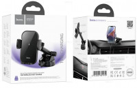 Держатель в автомобиль на торпеду c беспроводной зарядкой Hoco HW5 15W черный