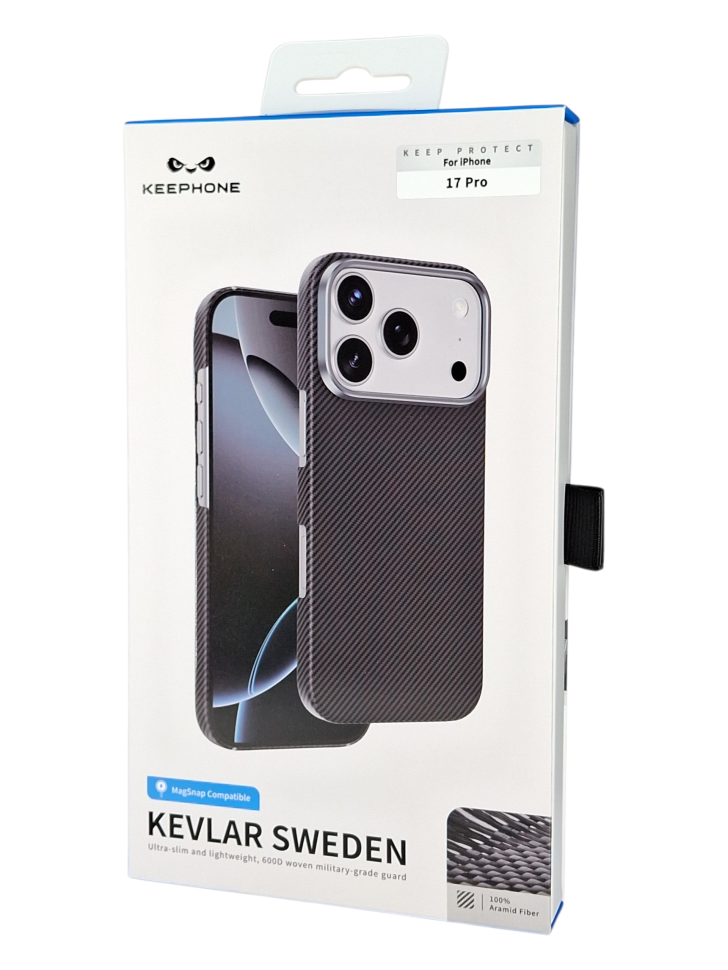 Накладка для i-Phone 17 Pro Keephone Kevlar Sweden MagSnap черный