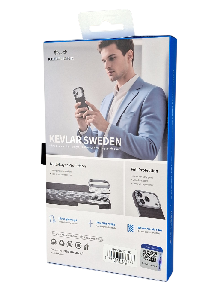 Накладка для i-Phone 17 Pro Keephone Kevlar Sweden MagSnap черный