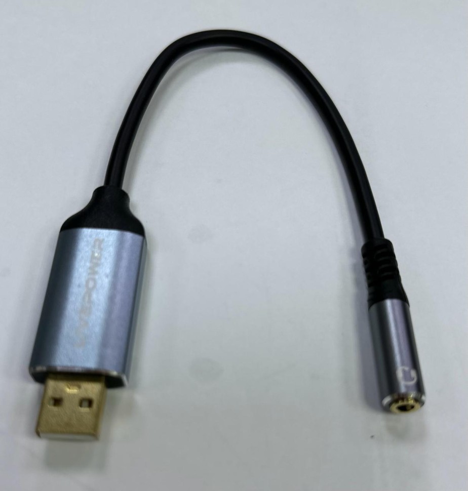 Переходник USB (папа)↔Jack 3.5mm наушники+микрофон (мама) Livepower S295 чёрный