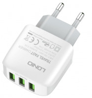 Сетевое зар. устр. LDNIO A3312 с шнуром Micro 3USB 17W белое